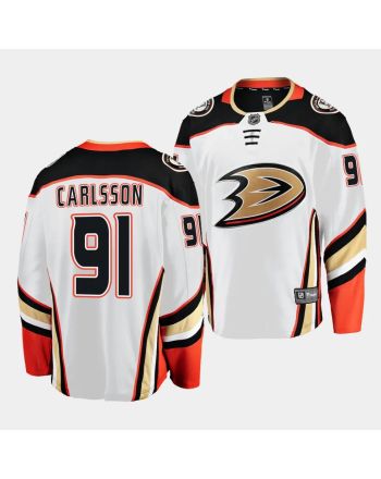 Leo Carlsson #91 Anaheim Ducks 2023 NHL Draft Away Men Jersey - White